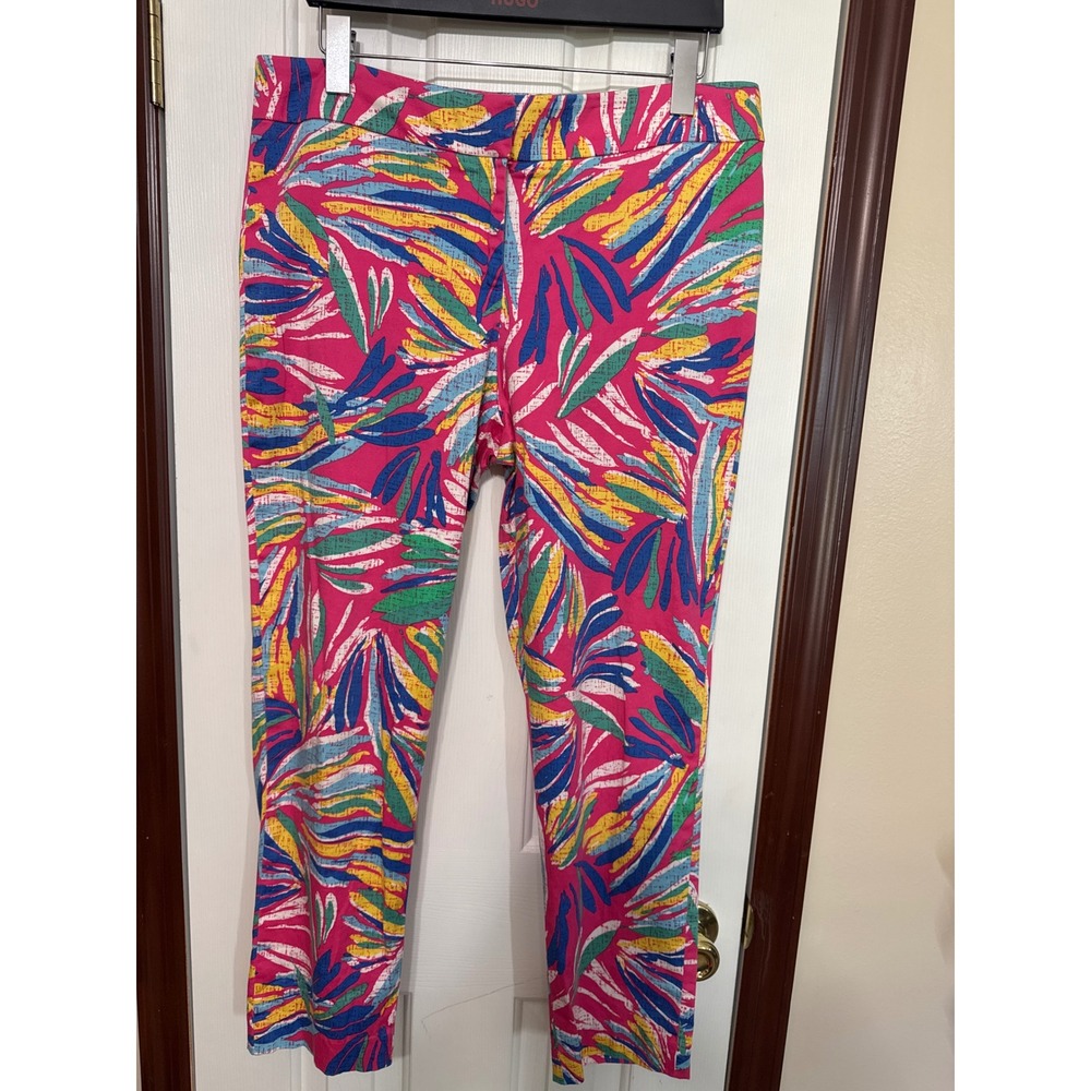 Cappagallo Colorful‎ Print Cropped Pants Tropical Casual Career Size 10